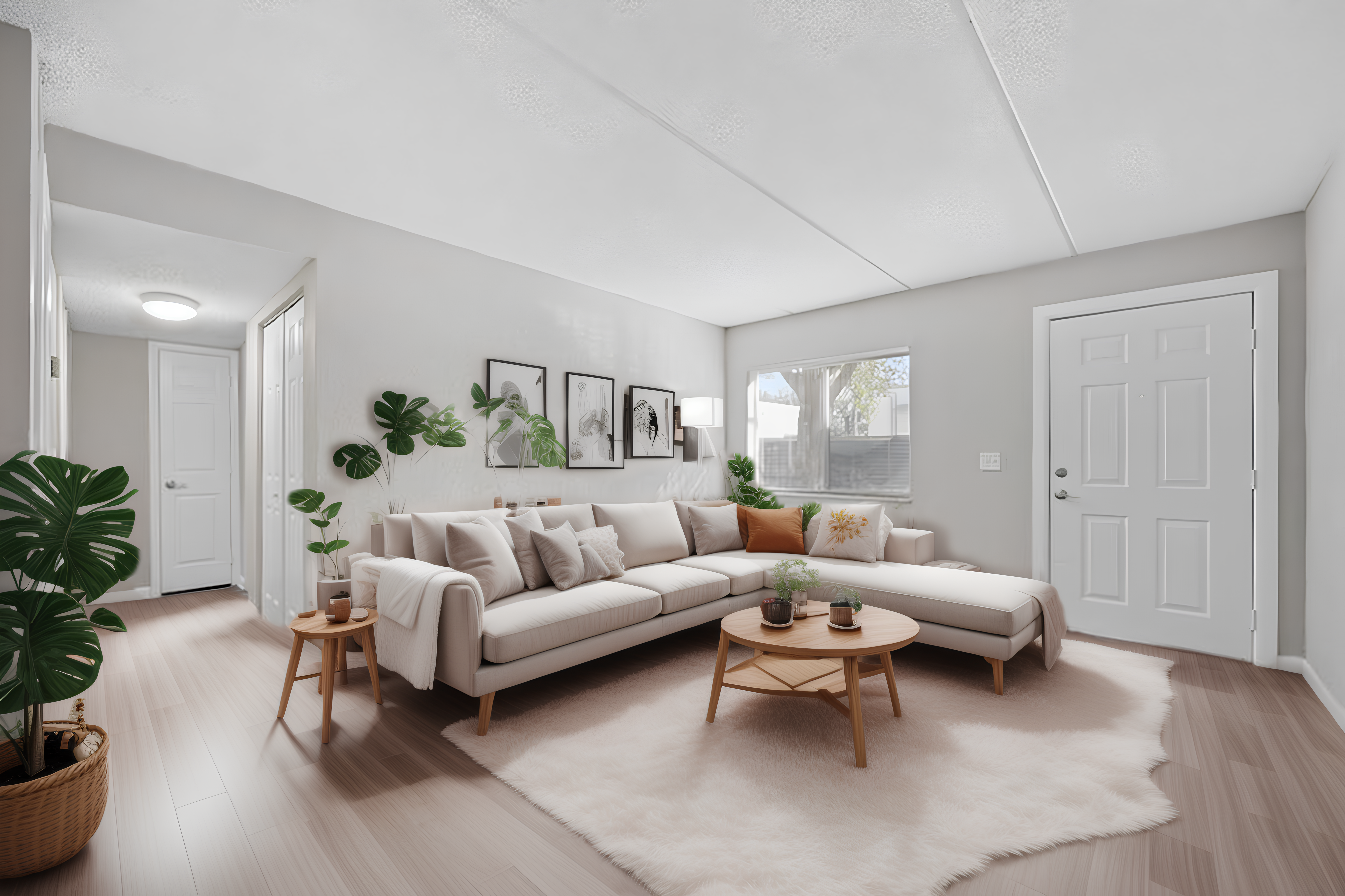 Bright, spacious living room at Sterling at San Marco